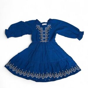 Blue Embroidered Kids Zara Dress - Size 6